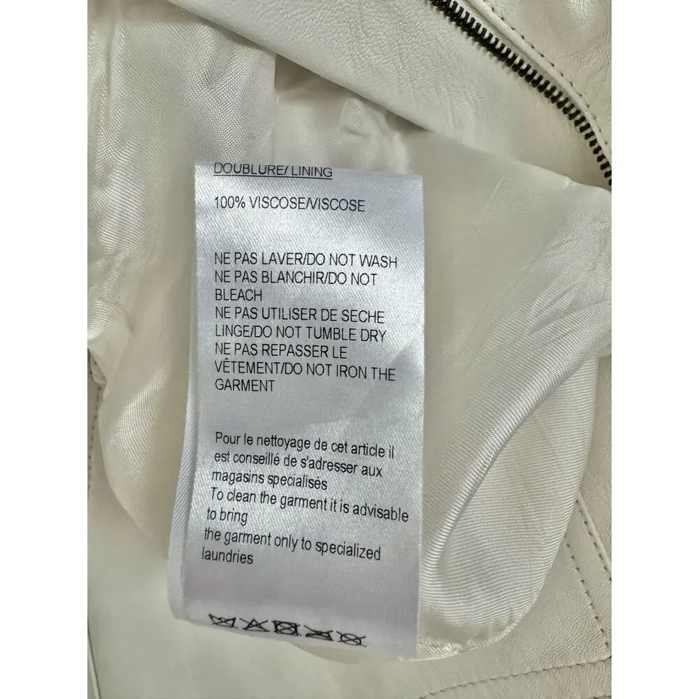 Longchamp White Italian Lamb Leather Pants Tapered Joggers High Rise Pants Sz 36 - Picture 14 of 15